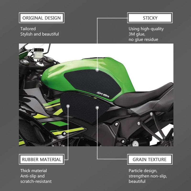 KATIE DEVI For Kawasaki Ninja ZX-6R / ZX-636 ZX6R ZX636 2009-2023 2024 2025 Motorcycle Accessories Side Fuel Tank pad Tank Pads Protector Stickers Decal Gas Knee Grip Traction Pad Tankpad - Image 3